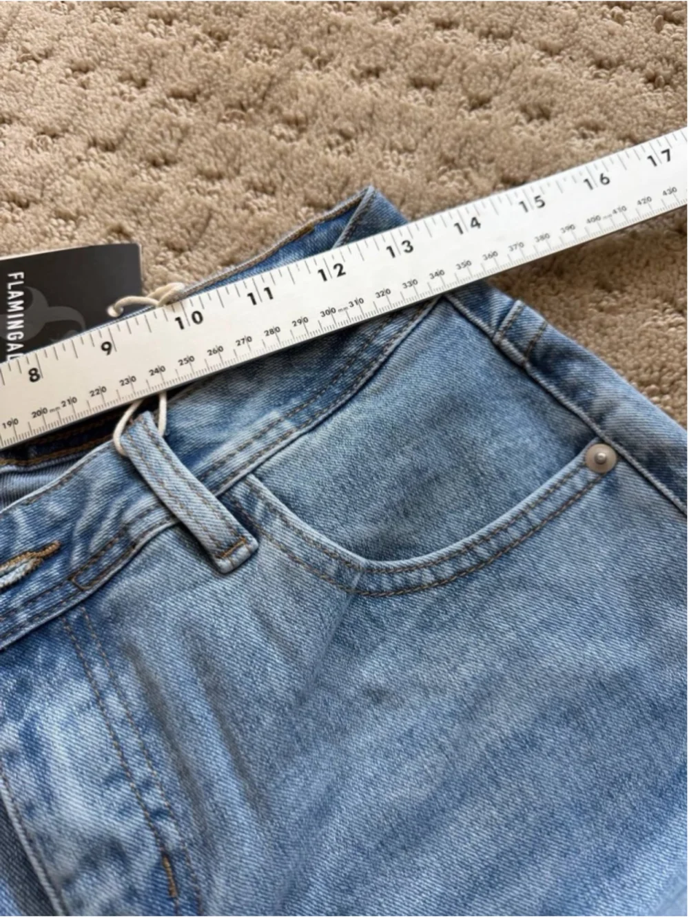 Flamingals Women’s Wide Leg Powder Blue Jeans S